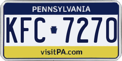PA license plate KFC7270