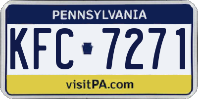 PA license plate KFC7271