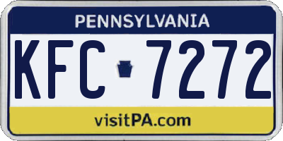 PA license plate KFC7272