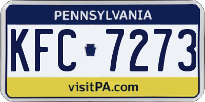 PA license plate KFC7273