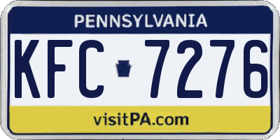 PA license plate KFC7276
