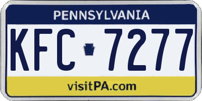 PA license plate KFC7277