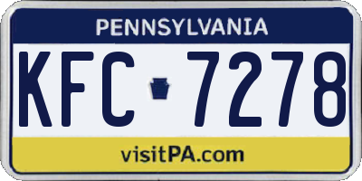PA license plate KFC7278