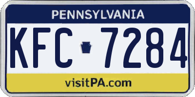 PA license plate KFC7284