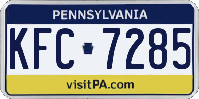 PA license plate KFC7285