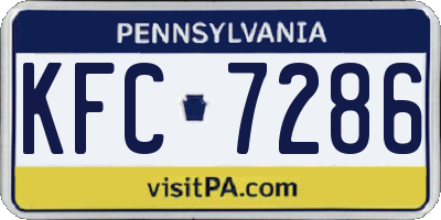 PA license plate KFC7286