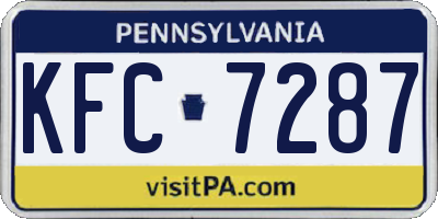 PA license plate KFC7287