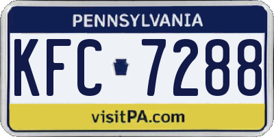 PA license plate KFC7288