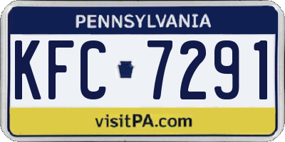 PA license plate KFC7291