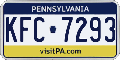 PA license plate KFC7293