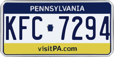 PA license plate KFC7294