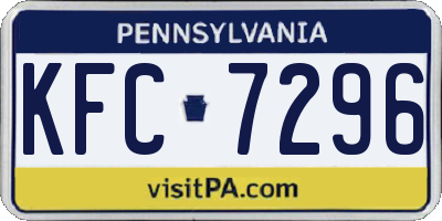 PA license plate KFC7296