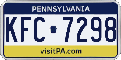 PA license plate KFC7298