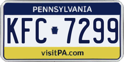 PA license plate KFC7299
