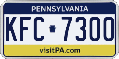PA license plate KFC7300