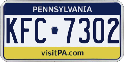 PA license plate KFC7302