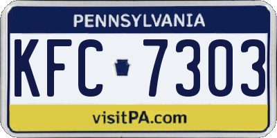 PA license plate KFC7303