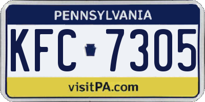 PA license plate KFC7305