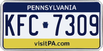 PA license plate KFC7309
