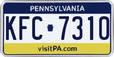 PA license plate KFC7310