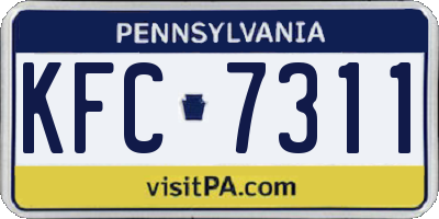 PA license plate KFC7311