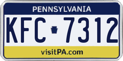 PA license plate KFC7312