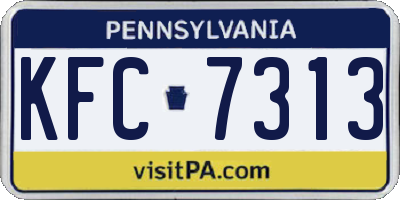 PA license plate KFC7313