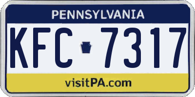 PA license plate KFC7317