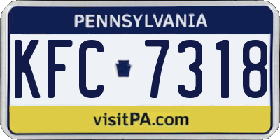 PA license plate KFC7318