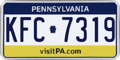PA license plate KFC7319