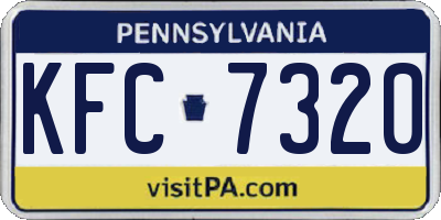 PA license plate KFC7320