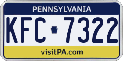 PA license plate KFC7322