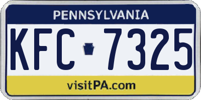 PA license plate KFC7325