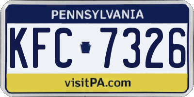 PA license plate KFC7326