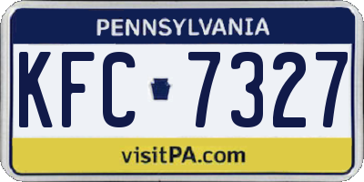 PA license plate KFC7327