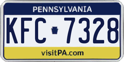 PA license plate KFC7328