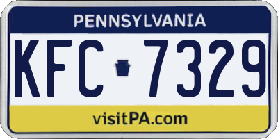 PA license plate KFC7329