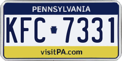 PA license plate KFC7331