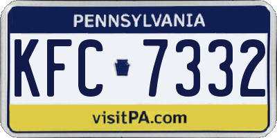 PA license plate KFC7332