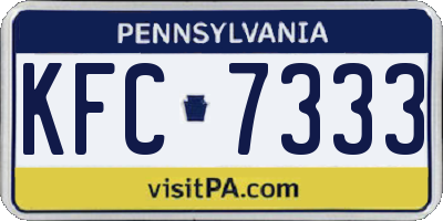 PA license plate KFC7333