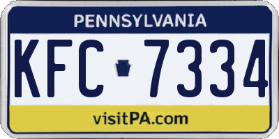 PA license plate KFC7334