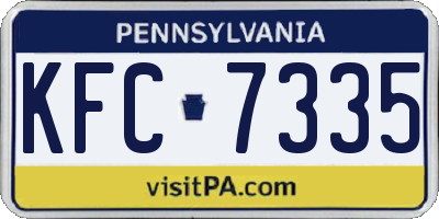 PA license plate KFC7335