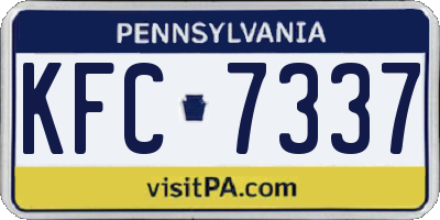 PA license plate KFC7337