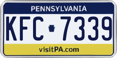 PA license plate KFC7339