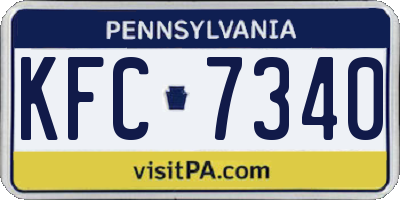PA license plate KFC7340