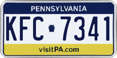 PA license plate KFC7341