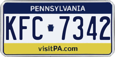 PA license plate KFC7342