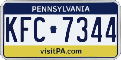 PA license plate KFC7344