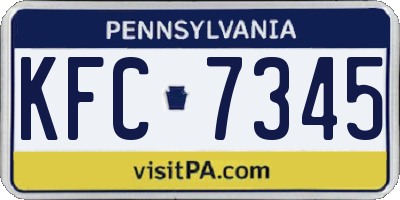 PA license plate KFC7345