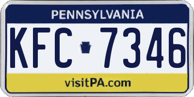 PA license plate KFC7346